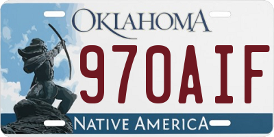 OK license plate 970AIF