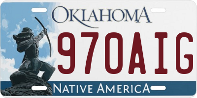OK license plate 970AIG