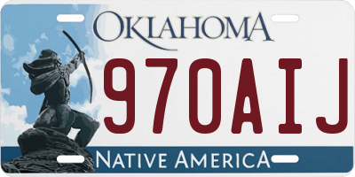 OK license plate 970AIJ
