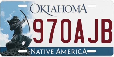 OK license plate 970AJB