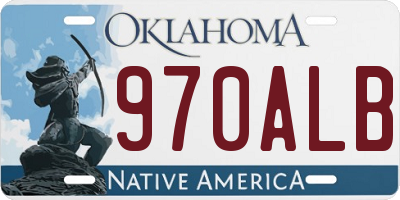 OK license plate 970ALB