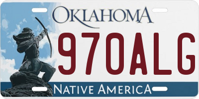 OK license plate 970ALG