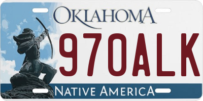 OK license plate 970ALK