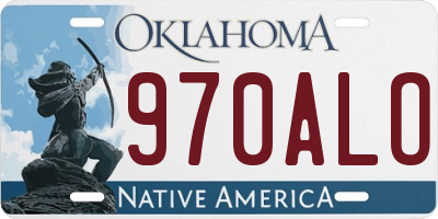 OK license plate 970ALO