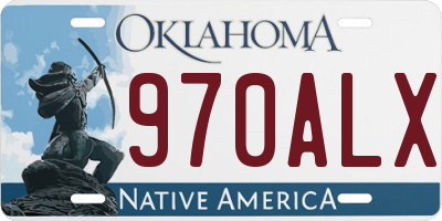 OK license plate 970ALX