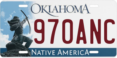 OK license plate 970ANC