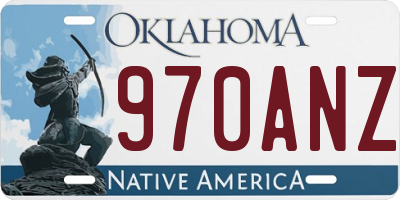 OK license plate 970ANZ