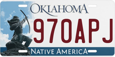 OK license plate 970APJ