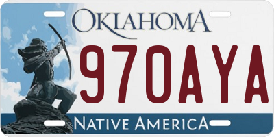OK license plate 970AYA