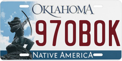 OK license plate 970BOK