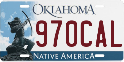 OK license plate 970CAL