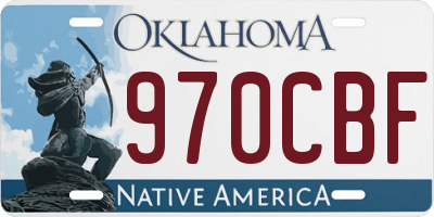 OK license plate 970CBF