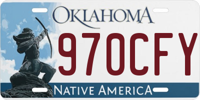 OK license plate 970CFY