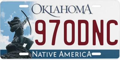 OK license plate 970DNC