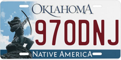 OK license plate 970DNJ