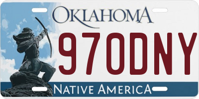 OK license plate 970DNY