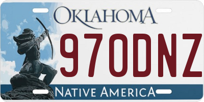 OK license plate 970DNZ