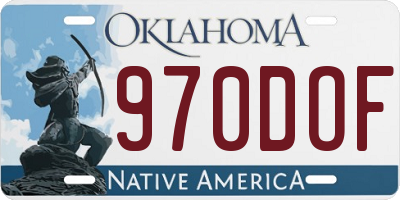 OK license plate 970DOF