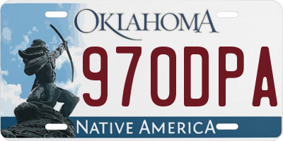 OK license plate 970DPA