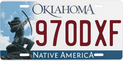 OK license plate 970DXF