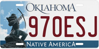 OK license plate 970ESJ