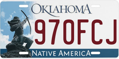 OK license plate 970FCJ
