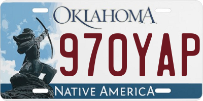 OK license plate 970YAP