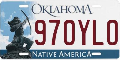 OK license plate 970YLO