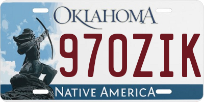 OK license plate 970ZIK