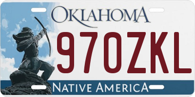 OK license plate 970ZKL