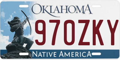 OK license plate 970ZKY