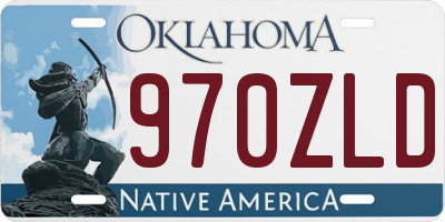 OK license plate 970ZLD