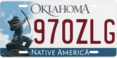 OK license plate 970ZLG