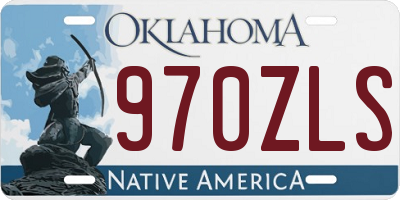 OK license plate 970ZLS