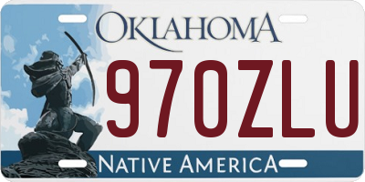 OK license plate 970ZLU