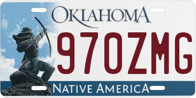 OK license plate 970ZMG