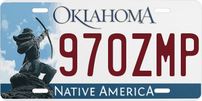 OK license plate 970ZMP