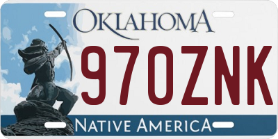 OK license plate 970ZNK