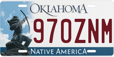 OK license plate 970ZNM