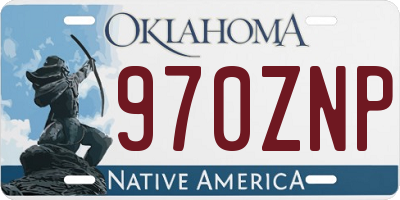 OK license plate 970ZNP