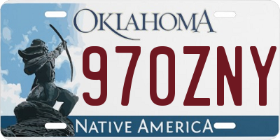 OK license plate 970ZNY