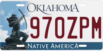 OK license plate 970ZPM