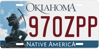OK license plate 970ZPP