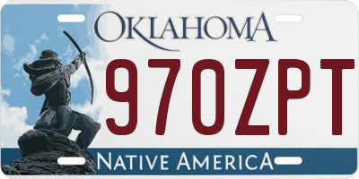 OK license plate 970ZPT