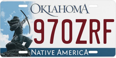 OK license plate 970ZRF