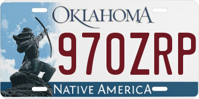 OK license plate 970ZRP