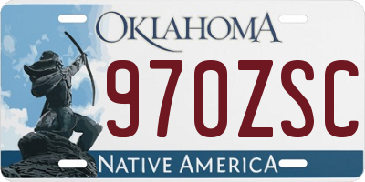 OK license plate 970ZSC