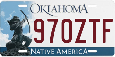 OK license plate 970ZTF