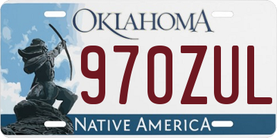 OK license plate 970ZUL