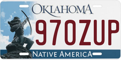 OK license plate 970ZUP